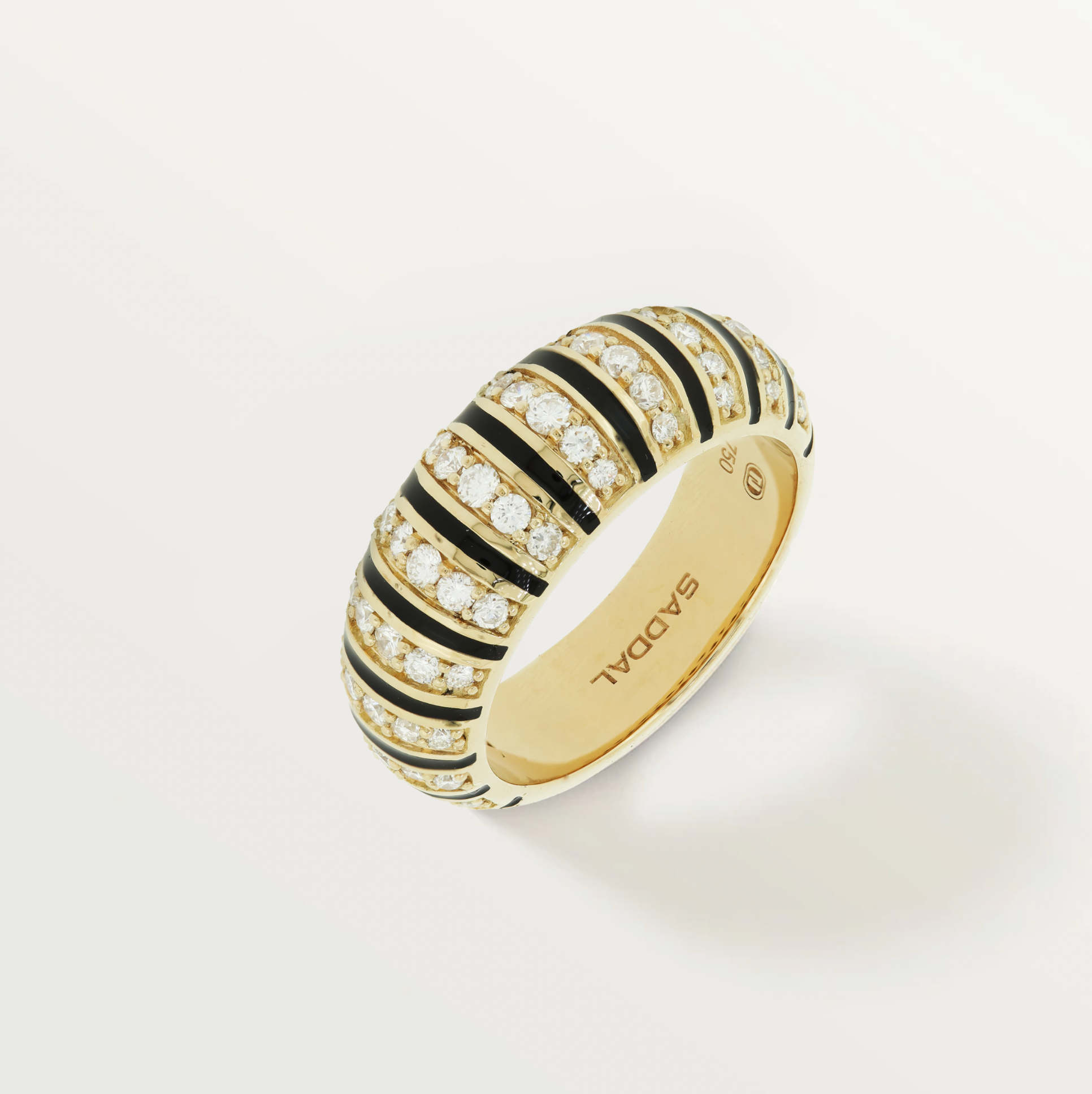 Bizet ring, emaille, Geel