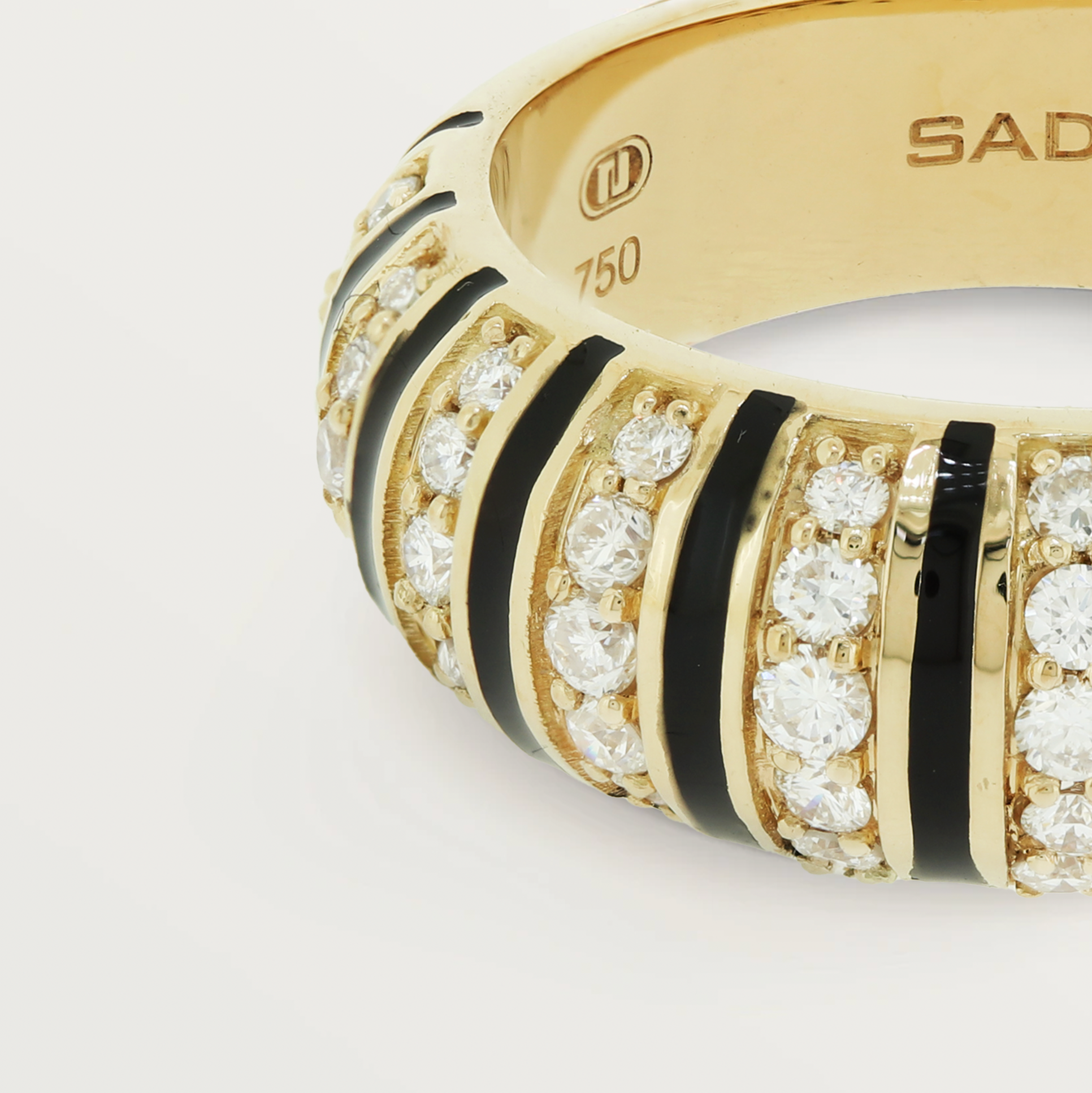 Bizet ring, emaille, Geel