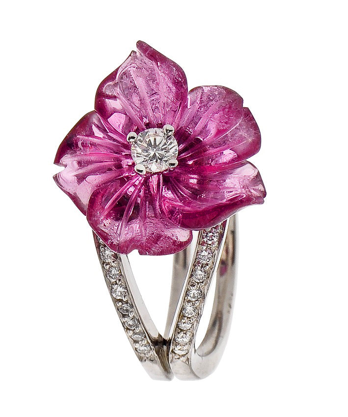 Fleur ring met Tourmalijn